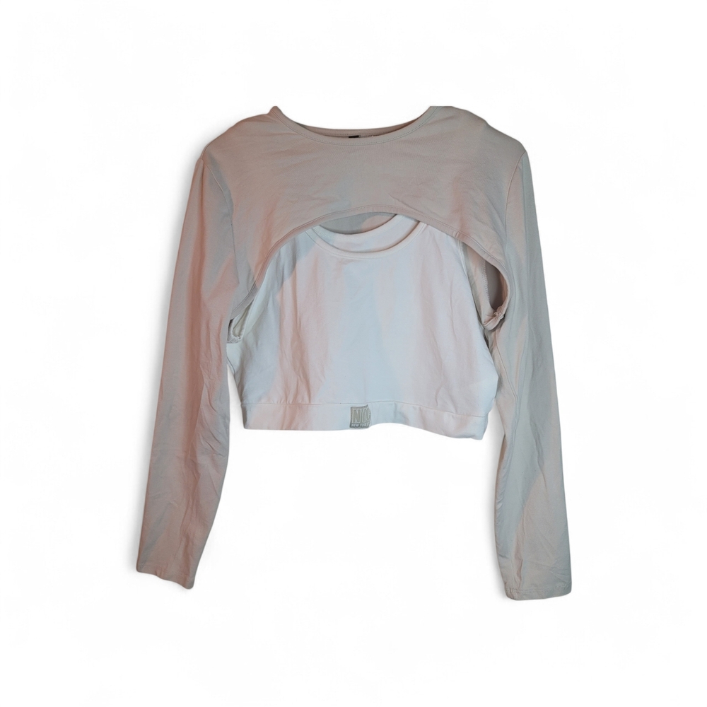 H&M Women’s Layered Crop Top -Beige & Tan SIZE (XL)